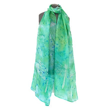 Cargar imagen en el visor de la galería, Bufanda Seda Batik 34 x 160 cm / Batik Silk Scarf 13" x 63".