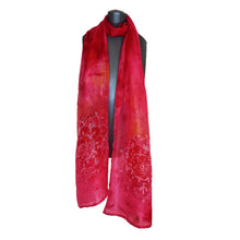 Cargar imagen en el visor de la galería, Bufanda Seda Batik 34 x 160 cm / Batik Silk Scarf 13" x 63".
